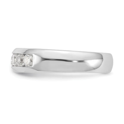 14K White Gold 7-Stone Real Diamond Channel Band