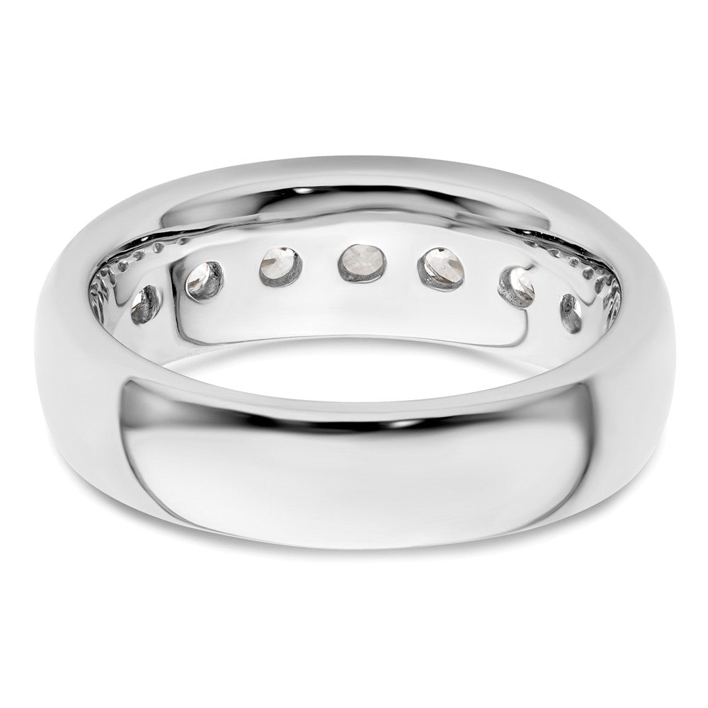 14K White Gold 7-Stone Real Diamond Channel Band