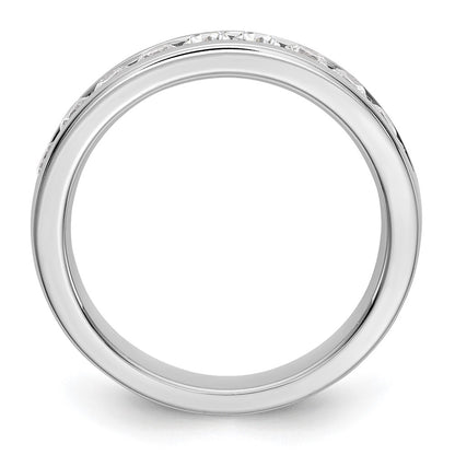 0.71ct. CZ Solid Real 14K White Gold 9-2.7mm Stone Ladies Wedding Band Ring