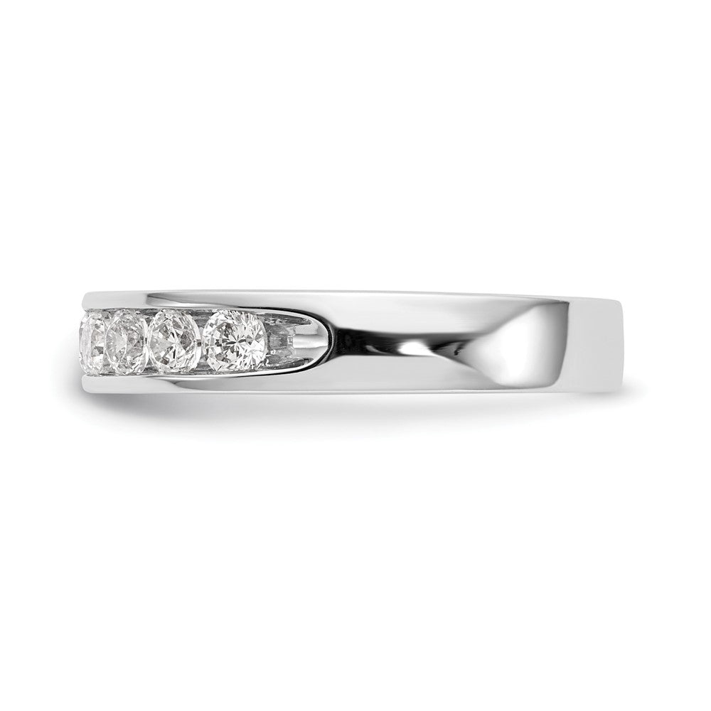 0.71ct. CZ Solid Real 14K White Gold 9-2.7mm Stone Ladies Wedding Band Ring