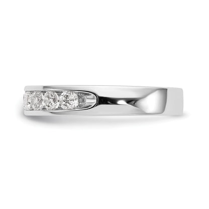 0.71ct. CZ Solid Real 14K White Gold 9-2.7mm Stone Ladies Wedding Band Ring