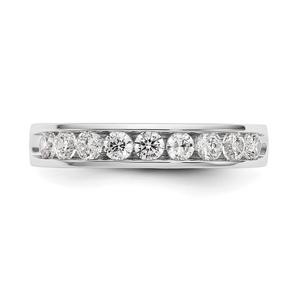 0.71ct. CZ Solid Real 14K White Gold 9-2.7mm Stone Ladies Wedding Band Ring