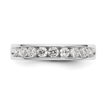 0.71ct. CZ Solid Real 14K White Gold 9-2.7mm Stone Ladies Wedding Band Ring