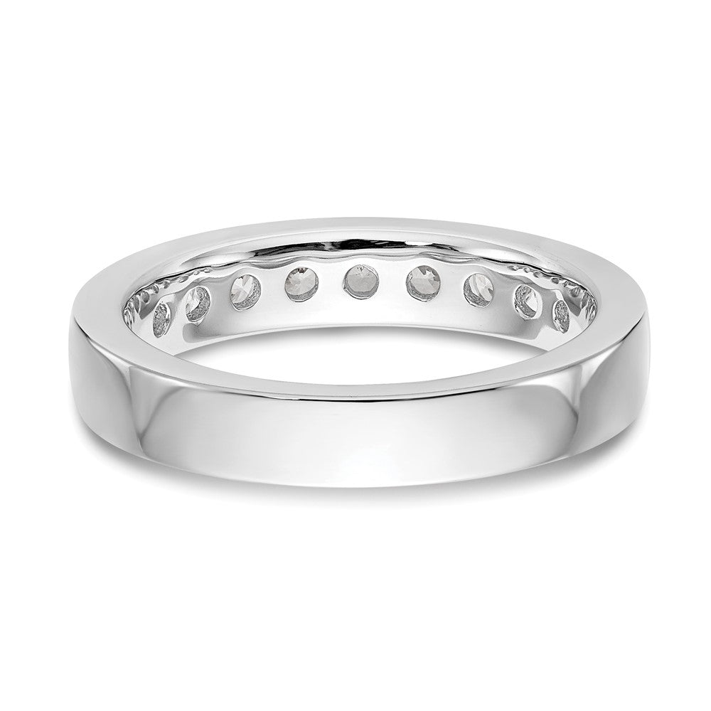 0.71ct. CZ Solid Real 14K White Gold 9-2.7mm Stone Ladies Wedding Band Ring