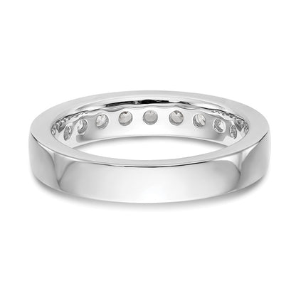 0.71ct. CZ Solid Real 14K White Gold 9-2.7mm Stone Ladies Wedding Band Ring
