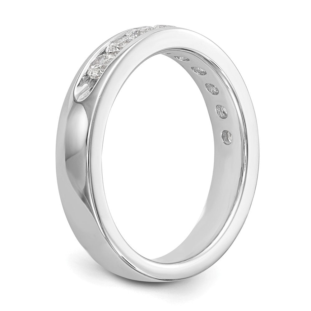 0.71ct. CZ Solid Real 14K White Gold 9-2.7mm Stone Ladies Wedding Band Ring