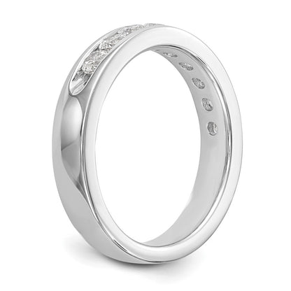 0.71ct. CZ Solid Real 14K White Gold 9-2.7mm Stone Ladies Wedding Band Ring