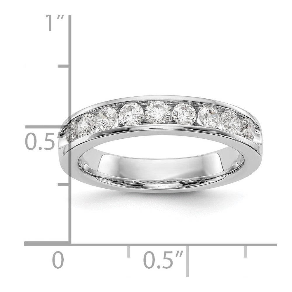 0.71ct. CZ Solid Real 14K White Gold 9-2.7mm Stone Ladies Wedding Band Ring