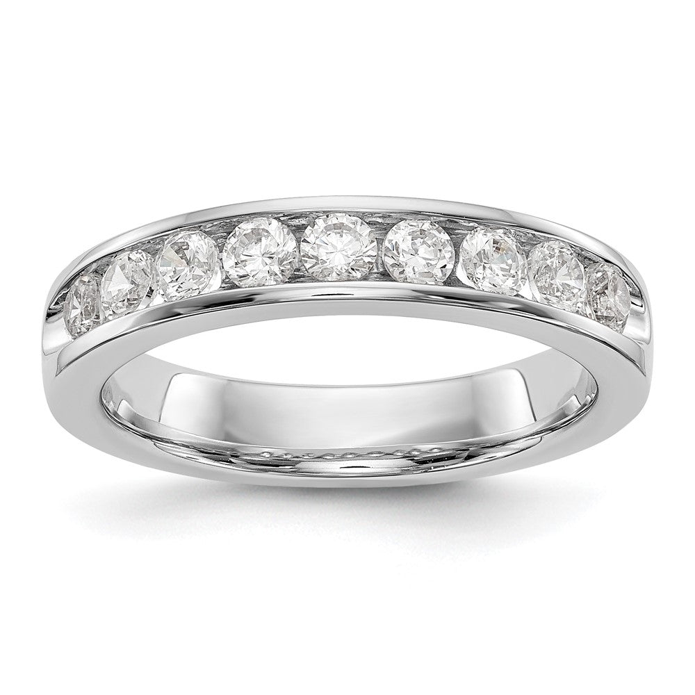 0.71ct. CZ Solid Real 14K White Gold 9-2.7mm Stone Ladies Wedding Band Ring