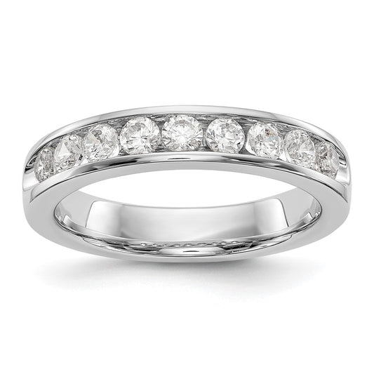 0.71ct. CZ Solid Real 14K White Gold 9-2.7mm Stone Ladies Wedding Band Ring