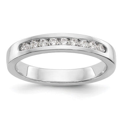 Platinum 9 Stone 1/4 Carat Round Diamond Complete Channel Band