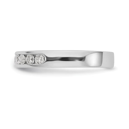 14K White Gold 9 Stone 1/2 Carat Round Diamond Complete Channel Band