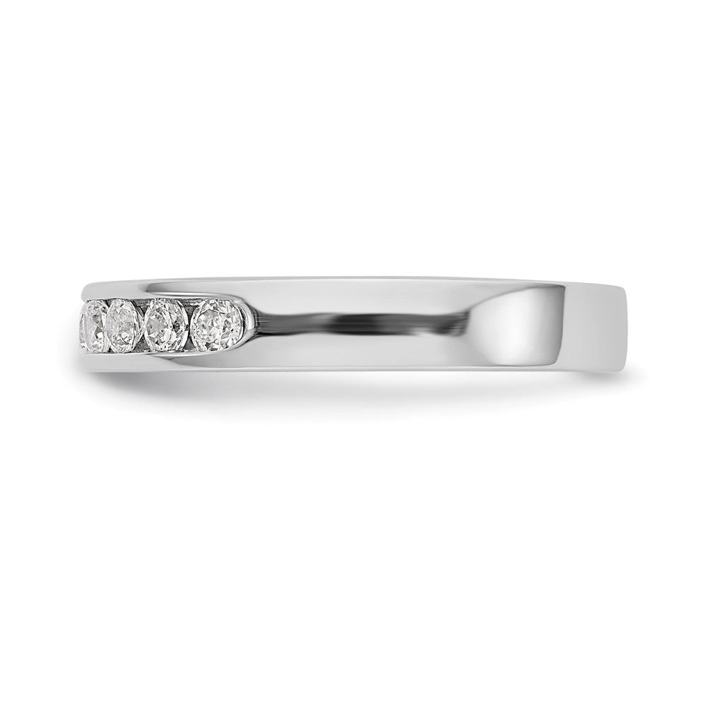 Platinum 9 Stone 1/2 Carat Round Diamond Complete Channel Band
