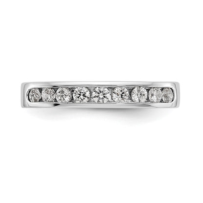Platinum 9 Stone 1/2 Carat Round Diamond Complete Channel Band