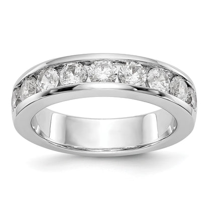 14K White Gold 9 Stone 1.3 Carat Round Diamond Complete Channel Band