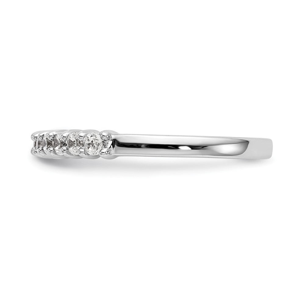 14k White Gold 11-Stone Shared Prong 1/3 carat Complete Round Diamond Band