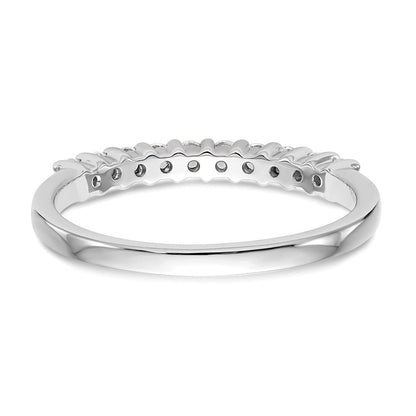 14k White Gold 11-Stone Shared Prong 1/3 carat Complete Round Diamond Band