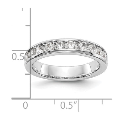 0.93ct. CZ Solid Real 14K White Gold 10-2.9mm Stone Ladies Wedding Band Ring