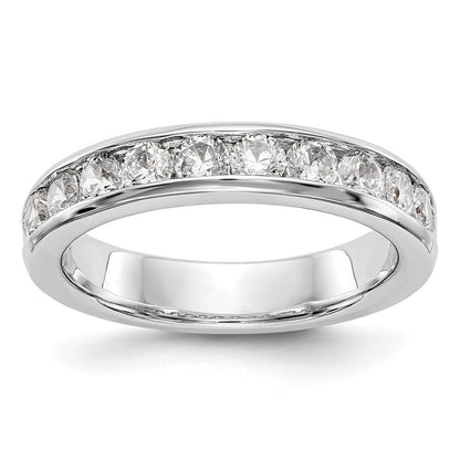 0.93ct. CZ Solid Real 14K White Gold 10-2.9mm Stone Ladies Wedding Band Ring
