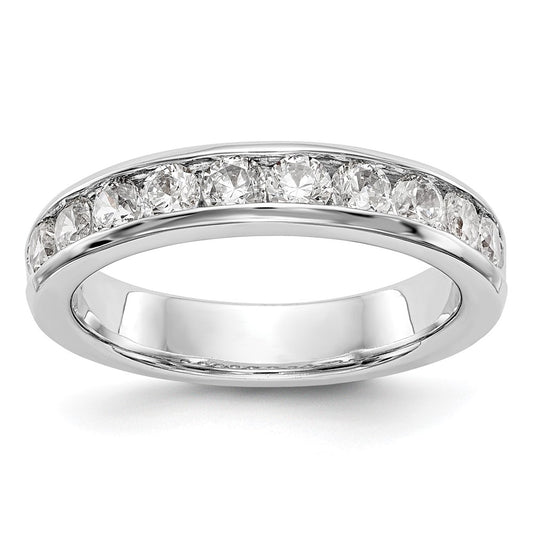 0.93ct. CZ Solid Real 14K White Gold 10-2.9mm Stone Ladies Wedding Band Ring