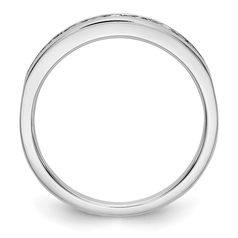 14K White Gold 11 Stone 1/3 Carat Complete Round Diamond Channel Band