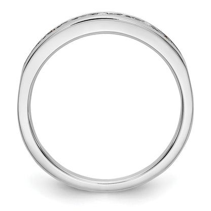 14K White Gold 11 Stone 1/3 Carat Complete Round Diamond Channel Band