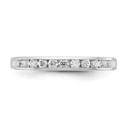14K White Gold 11 Stone 1/3 Carat Complete Round Diamond Channel Band