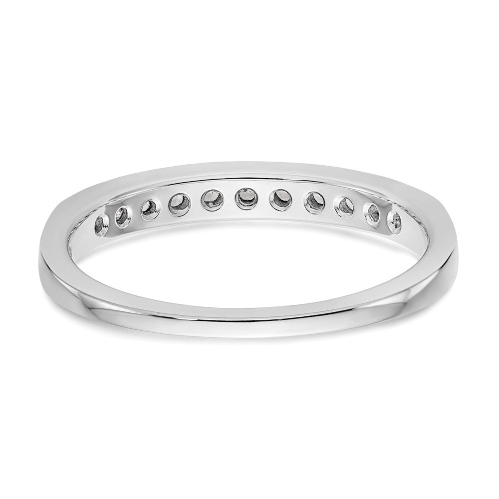 14K White Gold 11 Stone 1/3 Carat Complete Round Diamond Channel Band