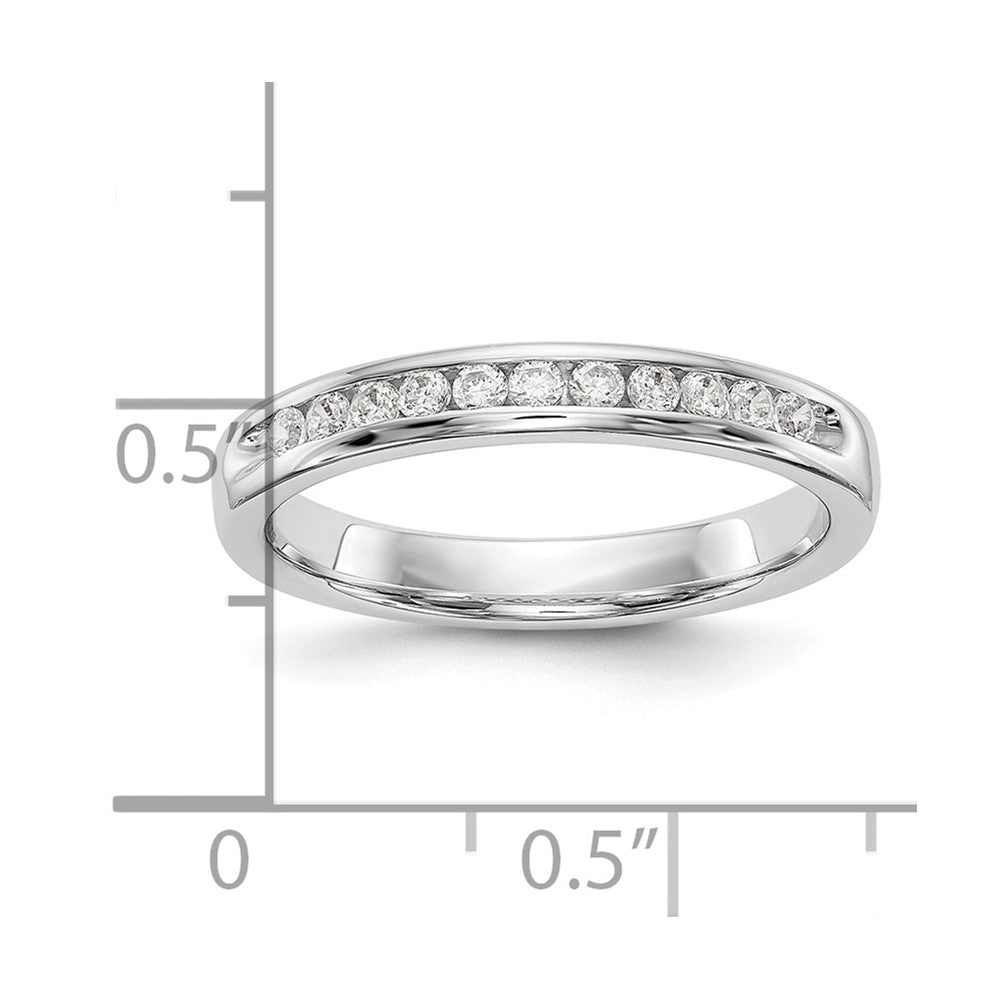 14k White Gold True Origin Lab Grown SI/VS Near Colorless 1/5 Ct. Round Diamond Men's Channel Band Ring