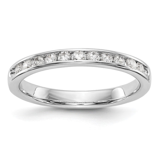 14k White Gold True Origin Lab Grown SI/VS Near Colorless 1/3 Ct. Round Diamond Men's Channel Band Ring