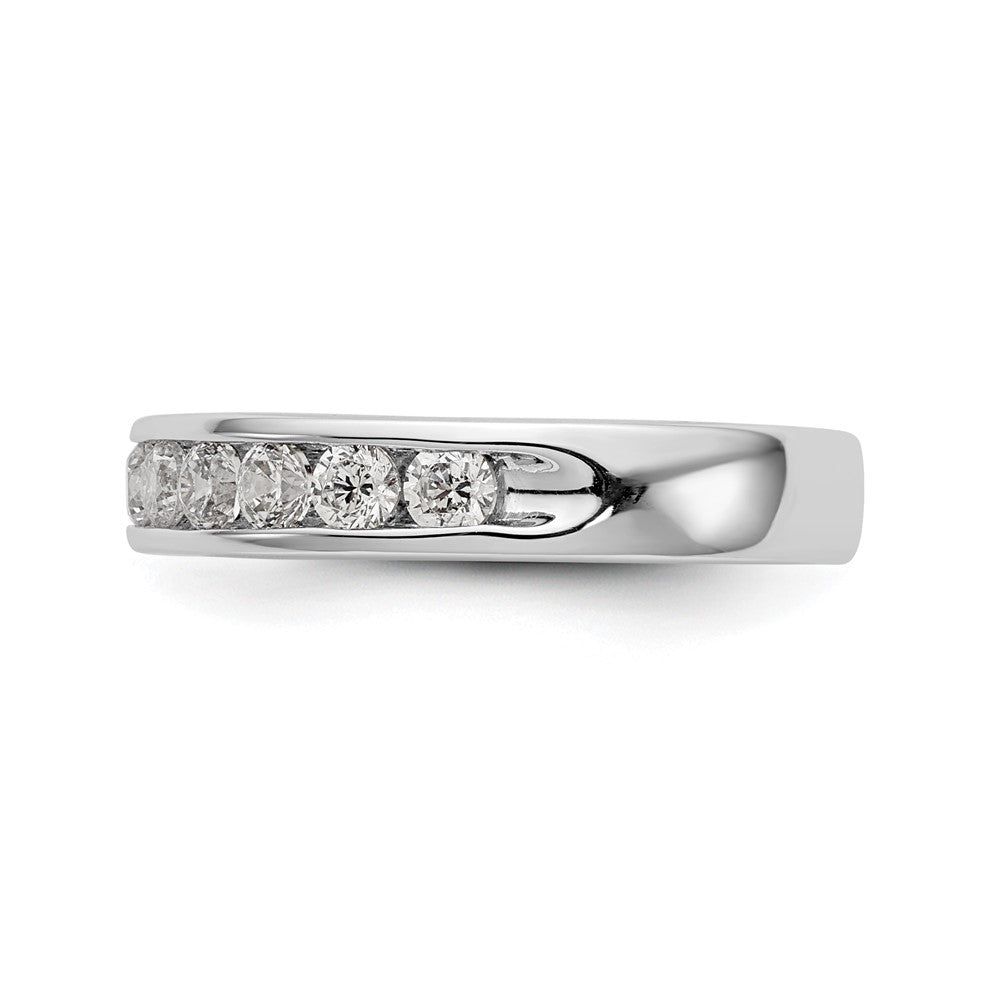 0.77ct. CZ Solid Real 14K White Gold 11-2.6mm Stone Ladies Wedding Band Ring