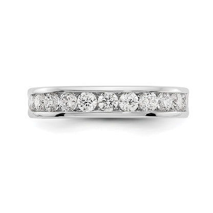0.77ct. CZ Solid Real 14K White Gold 11-2.6mm Stone Ladies Wedding Band Ring