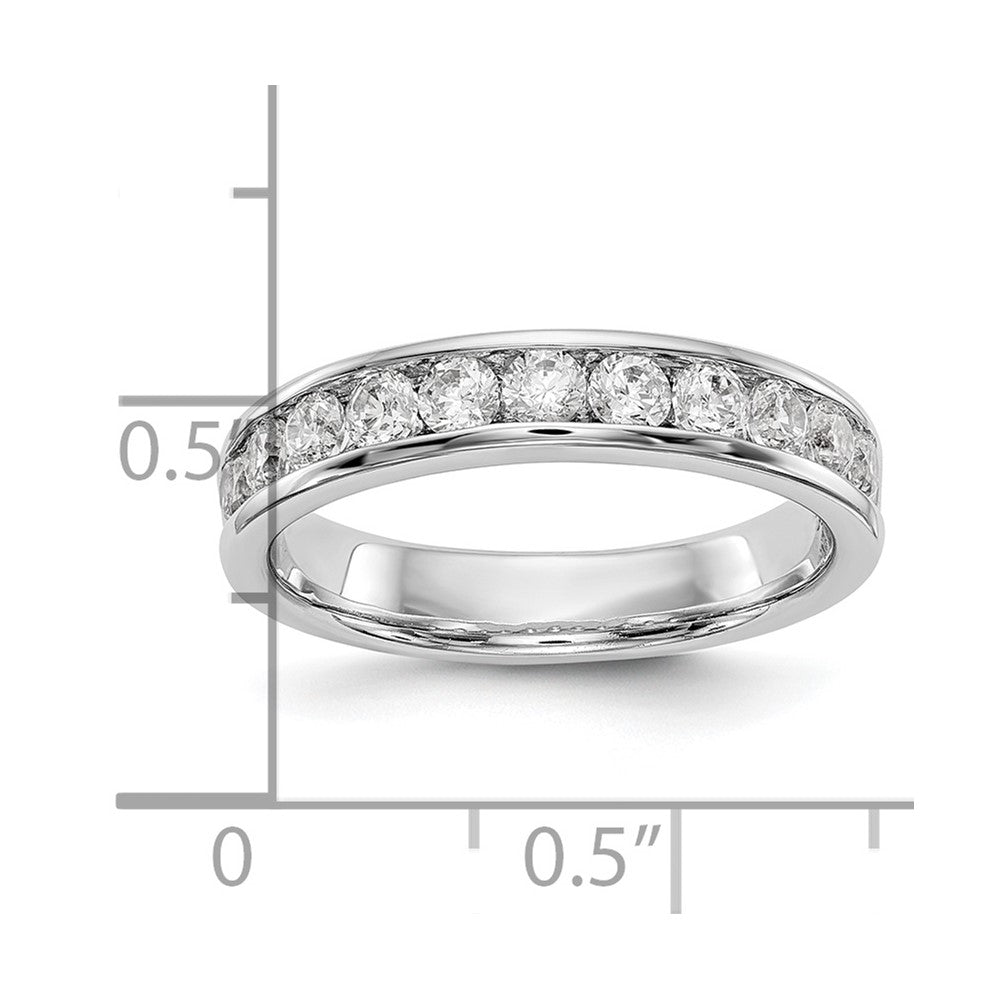 0.77ct. CZ Solid Real 14K White Gold 11-2.6mm Stone Ladies Wedding Band Ring