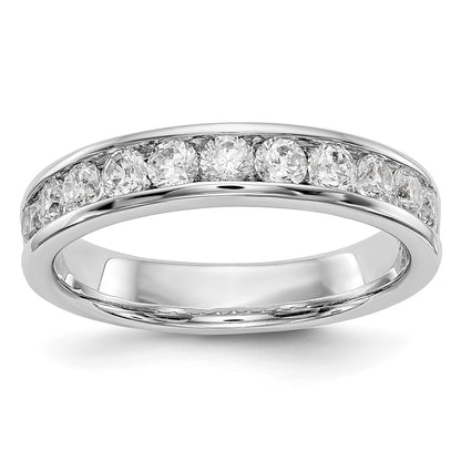 0.77ct. CZ Solid Real 14K White Gold 11-2.6mm Stone Ladies Wedding Band Ring