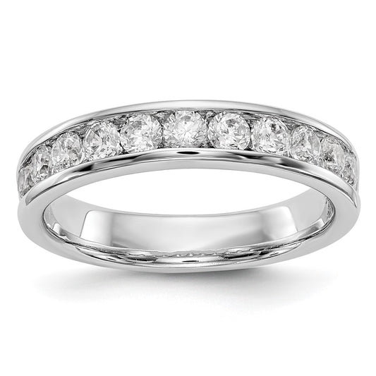 0.77ct. CZ Solid Real 14K White Gold 11-2.6mm Stone Ladies Wedding Band Ring