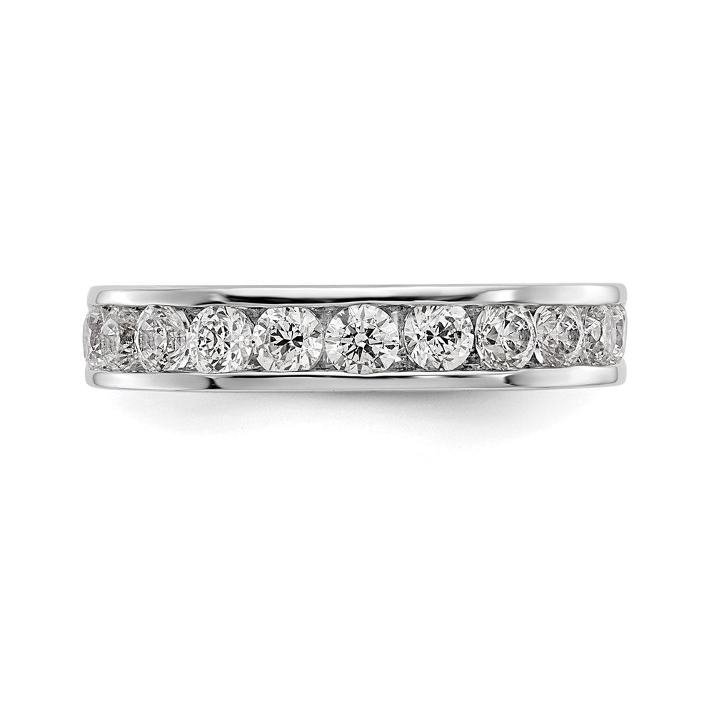 0.99ct. CZ Solid Real 14K White Gold 11-2.8mm Stone Ladies Wedding Band Ring
