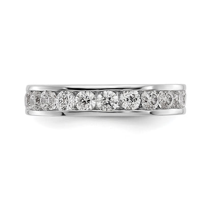 0.99ct. CZ Solid Real 14K White Gold 11-2.8mm Stone Ladies Wedding Band Ring