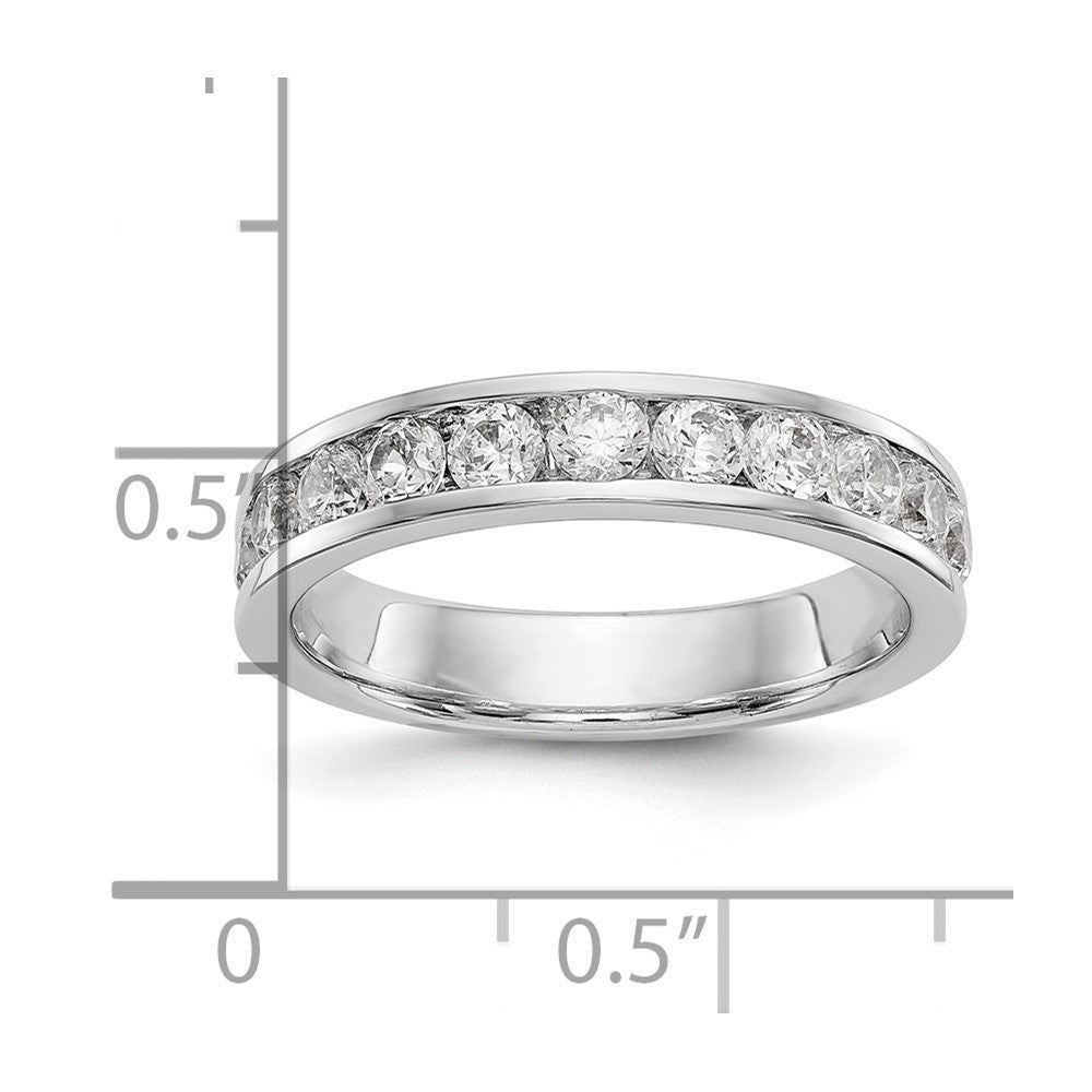0.99ct. CZ Solid Real 14K White Gold 11-2.8mm Stone Ladies Wedding Band Ring