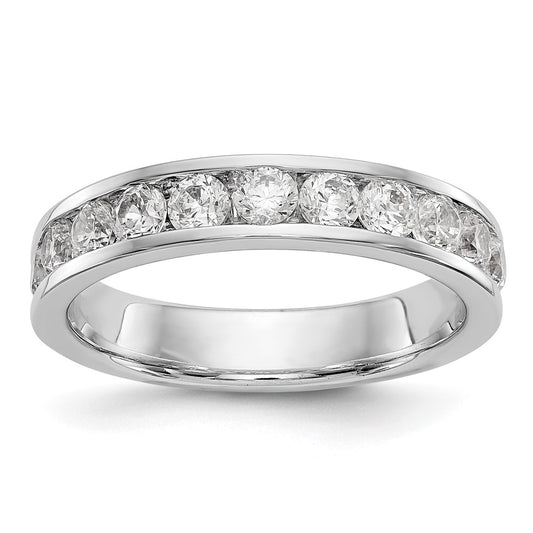 0.99ct. CZ Solid Real 14K White Gold 11-2.8mm Stone Ladies Wedding Band Ring
