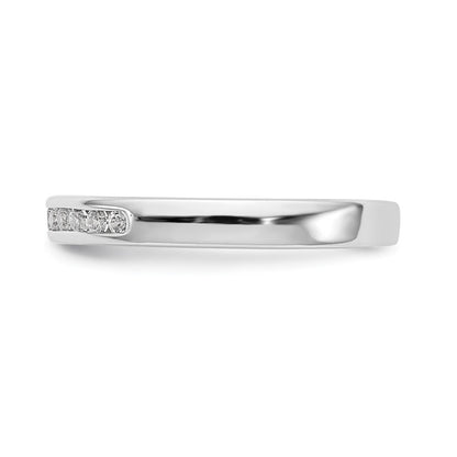 14K White Gold 11 Stone 1/5 Carat Round Diamond Complete Channel Band