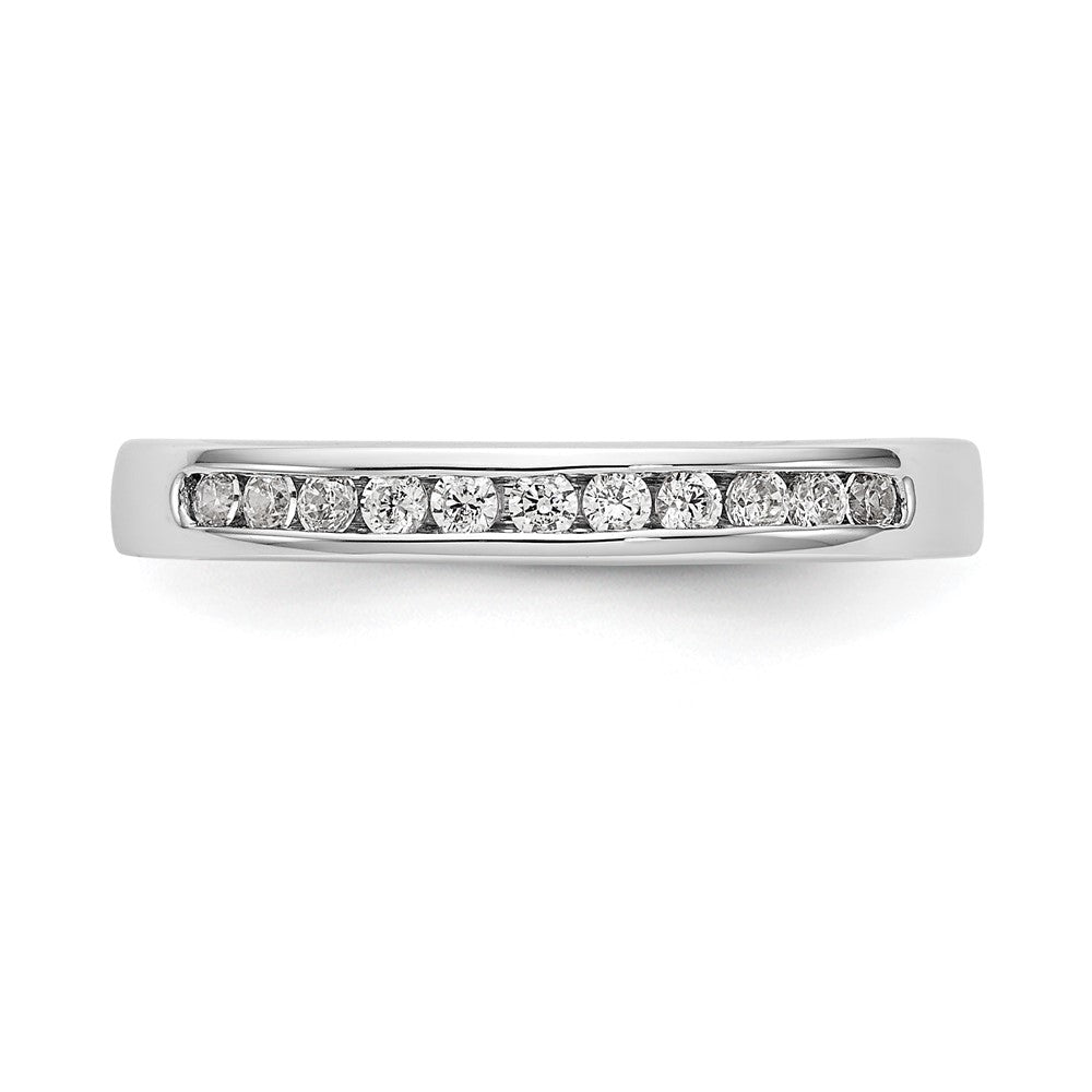 14K White Gold 11 Stone 1/5 Carat Round Diamond Complete Channel Band