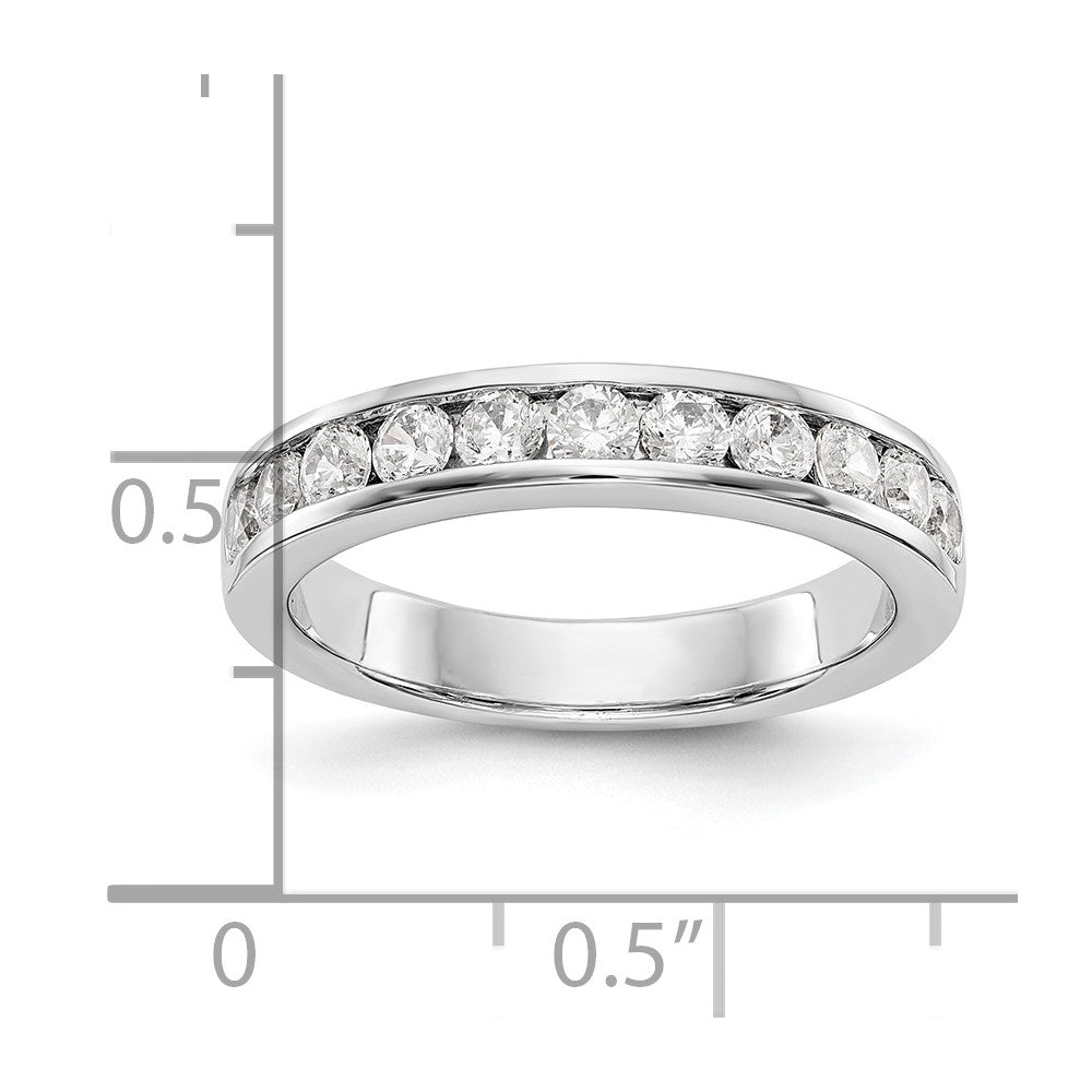 Platinum 11 Stone 3/4 Carat Round Diamond Complete Channel Band
