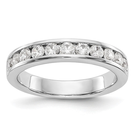 Platinum 11 Stone 1/5 Carat Round Diamond Complete Channel Band