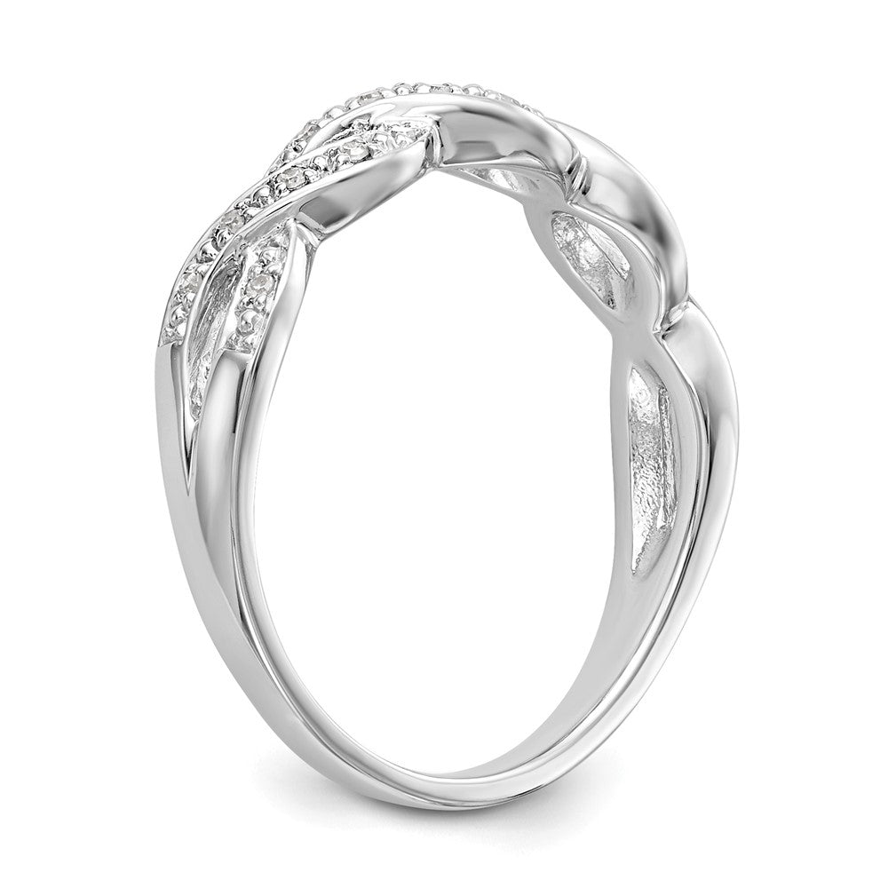 0.10ct. CZ Solid Real 14K White Gold Wedding Band Ring