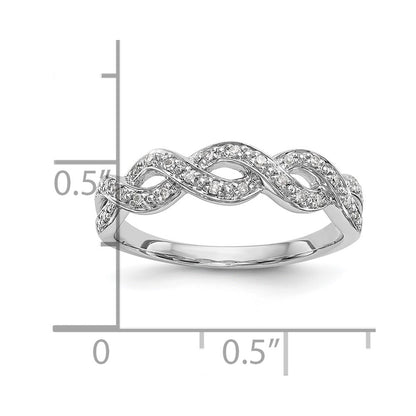 0.10ct. CZ Solid Real 14K White Gold Wedding Band Ring