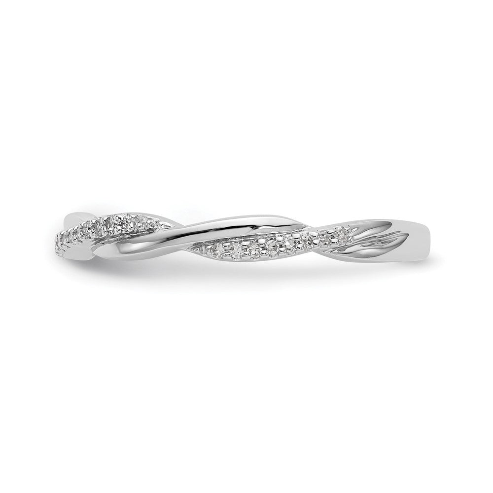 0.12ct. CZ Solid Real 14K White Gold Wedding Band Ring