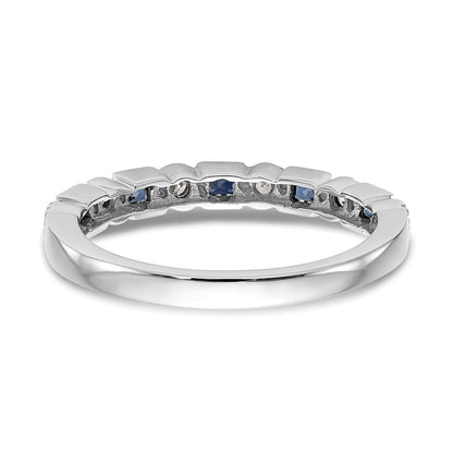 10K White Gold 10K Diamond W/Sapphire Band