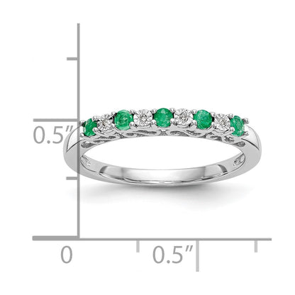 10K White Gold 10K Diamond W/Emerald Band