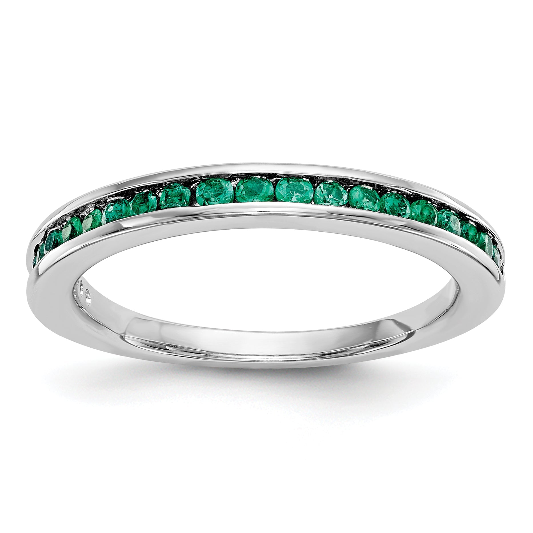10K White Gold 10K Emerald Band