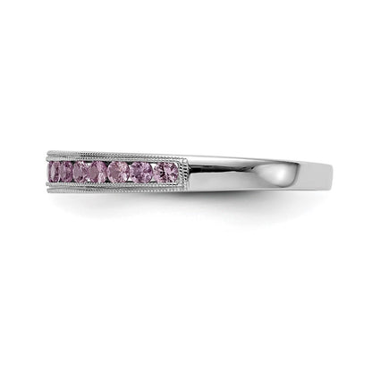 10K White Gold 10K Pink Sapphire Band